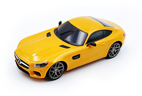 Maisto Mercedes-Benz AMG GT - mit licht und Sound - Gelb 1/24 Modell Auto mit individiuellem Wunschkennzeichen