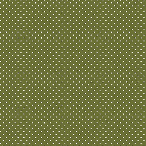 babrause® Baumwollstoff Pünktchen Olive Webware Meterware Popeline OEKOTEX 150cm breit - Ab 0,5 Meter