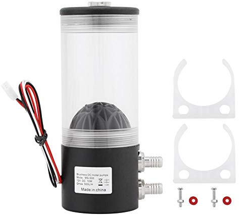 Wasserkühler Kühler, 500L/H 10W DC 12V CPU Wasserkühlpumpe CO2 Wasserkühler Pumpentank für PC Kühlkörper
