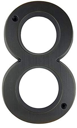 HASWARE Numero civico segno 6 pollici (15 cm) stile vintage finitura bronzo invecchiato porta numeri segnaletica targa numeri indirizzo di casa, lega di zinco (8)