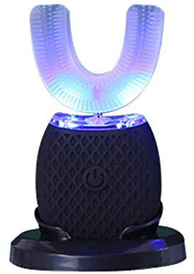 4 Modi U-Typ Vollautomatische Variable Frequenz 360 ° Ultraschall Elektrische Zahnbürste, Blu-ray Kaltlicht Intelligente Zahnaufhellung Gerät Automatische Zahnbürste mit Kabelloses Laden