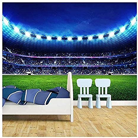 Stade de football terrain de sport papier peint Mural Photo enfants chambre cuisine affiche décorati Papier Peint 3D Salle de séjour Chambre à coucher Salle de séjour Mural murale enfant-250cm×170cm