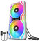 AsiaHorse 2 in 1 PC Gehäuselüfter, 2 * 120mm ARGB PC Lüfter mit 48 Adressierbare LEDs, CPU Gehäuse Lüfter mit PWM Control, Computer Cooler Fan for Motherboard Aura Sync, 800-1800 RPM, Weiß