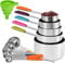 Bopei Measuring Cups and Spoons Set Stainless Steel 11 Piece for Cooking and Baking Kitchen Funnel