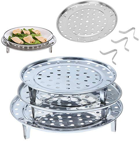 5pcs Bandeja De Vapor De Acero Inoxidable Rejilla para Cesta De Vapor Rejilla De Vapor Inserto De Vapor Vaporera Redonda Soporte De Vapor De Acero Inoxidable 18/20/22/24/26cm para Olla (5 Piezas)