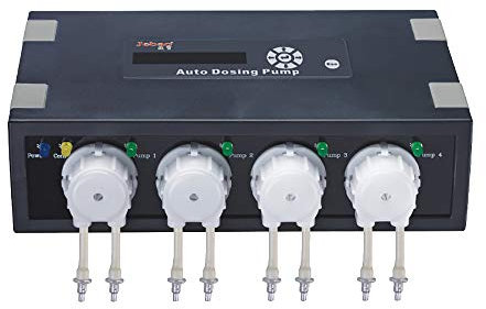 Jieotwice Pompe Doseuse Automatique DP-4 Pompe Péristaltique pour Réservoir Marin Récif de Corail Pompe de Titrage d'alimentation de Corail Quatre Pompes Micro-péristaltiques