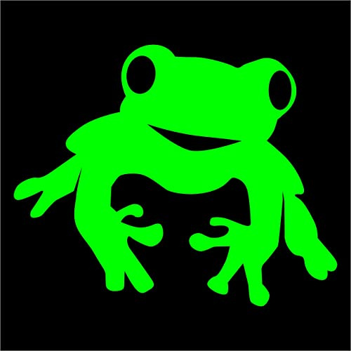 AMA SHOP Aufkleber Frosch Modell 2 Farbe Grün Dekals aus PVC für Glas-Aufkleber Wand Auto Motorrad Helm Wohnmobil Boot