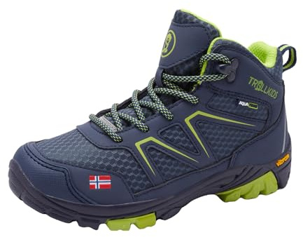 Trollkids Kids Skarvan Hiker Mid | Wasserdicht, Reflektoren für mehr Sichtbarkeit, Vibram-Sohle für sicheren Halt und Komfort