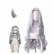 ydound Anime Cosplay Perücke mit Clip Horn Anime My Hero Academia Kostüm Haar Pin Eri Grau WIG für Frauen