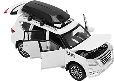 Modellino di Auto in Scala 1:32, Modellino di Auto in Lega Pressofuso 1/32 Modellino di Auto con Suono e Luce Pull Back Model Car Mini Veicoli Giocattoli per Ragazzi e Ragazze di Età(Bianco)