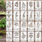 Jecery Kräuter-Schablonen zum Basteln, wiederverwendbare Kunststoff-Schablonen für Garten, Küche, Pflanze, Blumen, botanische Malerei, Kunst, DIY, Scrapbooking, Wand, Boden, Heimdekoration (20 x 12 cm