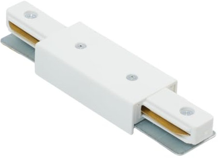 Qub Focus Mittel-Einspeiser – 1-Phasen-Schienensystem – I-Kupplung – Weiß – Zentrale Stromzufuhr für Schienensysteme