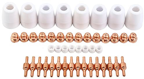 ZYWUOY 46 Stück für Plasmaschneider für CUT50 Plasma-Elektroden Spitzen Düse 40D CUT40 50D