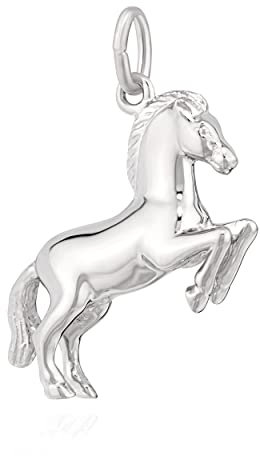 NKlaus 24mm Hengst im Sprung 925 Silber Kettenanhänger 3D Pferd glanz anlaufgeschützt 13726