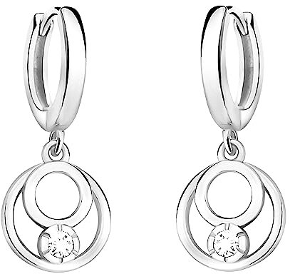 SOFIA MILANI - Damen Ohrringe 925 Silber - mit Zirkonia Steinen - Doppelter Kreis Ohrhänger - E2172