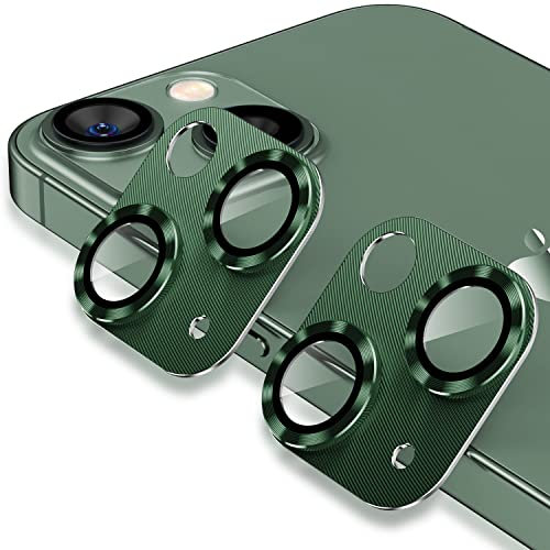 AFARER 2 Stück für iPhone 13/13 mini kameraschutz metall,9H Härte HD Kamera Schutzfolie Linse,Linsenschutz ultradünnes,gehärtet Glas Abdeckung,Panzer Schutz Folie,Starke Haftung kratzfeste,Grün