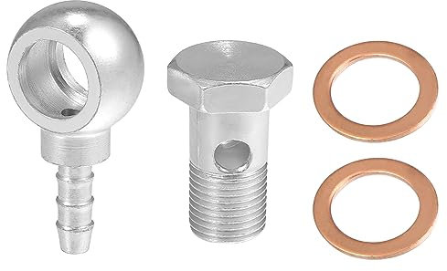 A ABSOPRO 16mm ID 8mm OD M16x1.5 Raccord Banjo Adaptateur Ton Argenté 1