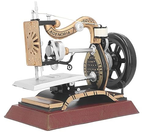 Asixxsix Mini-Nähmaschine Modell, Vintage Nähmaschine Tischdekoration, Hand Polieren Handwerk Nähmaschine antike Statue Ornamente für Cafe Bar Studios Home Decor Foto Requisiten