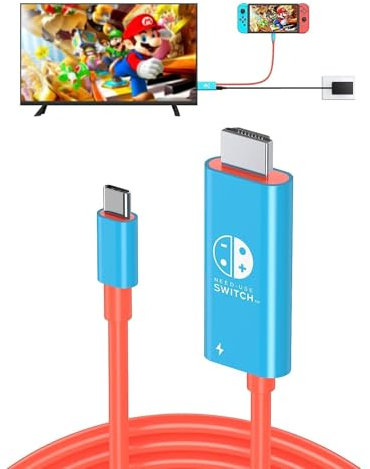 GKEAPZA Switch Dock HDMI Adapter Cable 4k Video Output 100W PD Fast Charge for Switch/OLED Portable Switch Docking Station 2M Cable for Switch/OLED,Steam Deck, Smartphones,PC