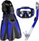 Taucherbrille Schnorchelmaske, Tauchen, Trockenschnorchel-Set, Verstellbar, Schwenken, Weitsicht, Tauchen, Tieftauchen, Schnorcheln Tauchmaske (Color : Blue, Size : 44.6 * 20 * 24cm)
