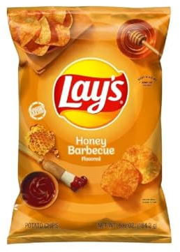 Lay's Honey Barbecue Flavored Potato Chips 6.5 OZ (184g) - USA