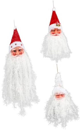 ORFOFE 3St Weihnachtsmann Bart Weihnachtsmann-Bart-Anhänger Weihnachtsbaum hängende Verzierung weihnachtsdeko bürodeko Weihnachtsmann-Anhänger zarter Baumanhänger der Baum Zubehör Statue
