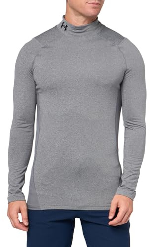 Under Armour Men's ColdGear Fitted Mock, (021) Charcoal Light Heather / / Black, S