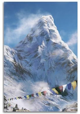 SHJNGU Landschaftsposter, Motiv: Mount Everest, Ölgemälde, Poster, dekoratives Gemälde, Leinwand, Wandposter und Kunstdruck, moderne Familienschlafzimmer-Dekoration, Poster, 30 x 45 cm