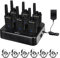 Retevis RT668H Walkie Talkies, 2 Way Radio with Screen, Long Range Walkie Talkies with 6 Way Charger, Rechargeable Radio Communication, PMR446 License Free for School, Security(6 Pack, Black)