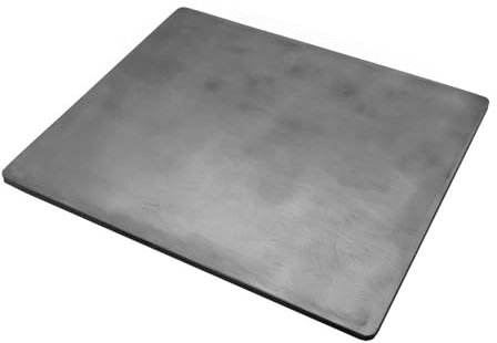 Feuerfest 123 Stahl Grillplatte I 30x20cm I Massive Stahlplatte für Kohle- & Gasgrill I Plancha-Alternative mit 8mm Stärke I Grill-Platte aus Handarbeit I Ideal als Pizzastein & Brotbackstein