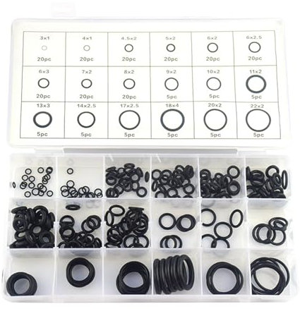 225-teiliges Gummi-O-Ring-Sortimentsset, Dichtungen, Dichtungsringe für Maschinenverbinder, Dichtung, Verbindung, Sanitär, Werkstatt