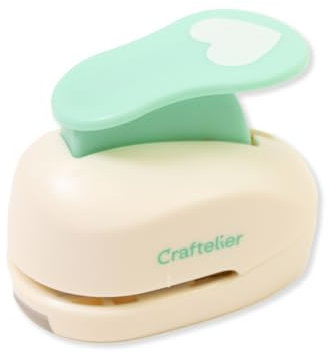 Craftelier - Stanzer für Herzen mit einem Durchmesser von 2,54 cm (1 Zoll) mit Hebel, geeignet für Papier und Karton, ideal für Bastel- und Scrapbooking-Projekte, Größe ca. 7 x 4,5 x 6 cm