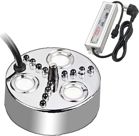 nebulizador, nebulizador de estanque Máquina De Niebla, Máquina De Niebla Ultrasónica, Máquina De Niebla for Estanque Pequeño con 12 Luces LED for Estanque De Fuente De Agua De Acuario, Halloween,1hol