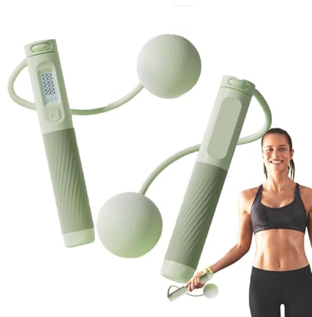Cuerda de saltar – Cuerda de saltar inalámbrica portátil – Cuerda de saltar digital profesional con contador, equipo de cuerda de saltar interior para ejercicio