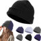 Risipu Reflektierende Mütze für Mann Frau, Warnschutz Beanie, Warme Strickmütze Wintermütze Reflex-Mütze Reflektor (Schwarz)