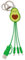 Legami - Avocado Theme Multiple Link Up Charging Cable with Keychain, 4 USB Charging Cables, Type-C, Micro-USB, Lightning, with USB Type C Adapter, TPE Coated Cable
