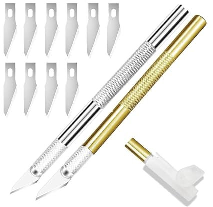 Exacto Craft Knife Set (2pcs) with 10 Craft Knife Blades - Hobby Precision Knife for Precision Cutting, Ideal for Arts, Crafts, DIY Projects and More