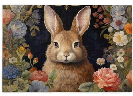 6000 Piece Jigsaw Puzzles for Adults, Creative Impossible Puzzles Games for Adults Beginners, Wooden Jigsaw with Gift Box, Gifts for Women Men, Home Decor, Theme: Rabbit Animal 105x179cm E-466