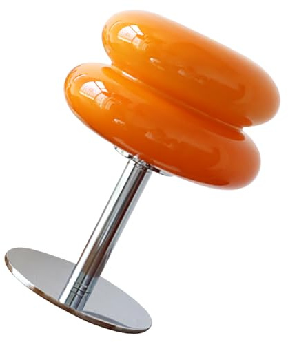 Qcwwy Lampe de la Lampe de Bureau Mignonne de Table Macaron en Verre Trois Couleurs de Nuit Dimmable avec Connexion USB pour les Chambres Lecture (ORANGE)