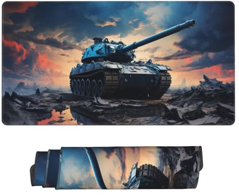 Gaming Mauspad XXL Große Erweiterter Mousepad 1500x800mm, Tank Mauspad, mit Vernähte Kanten und rutschfeste Gummibasis Mouse Pad Verbessert Präzision und Geschwindigkei, für Home Office C3020