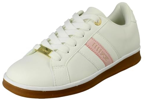 Ladies Elle Sport Casual Lace Up Trainers F7320 - White Synthetic - UK Size 8 - EU Size 41 - US Size 10