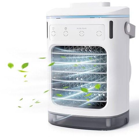 Tundra Freeze Mobile Klimaanlage 4-in-1 Pro, Tragbarer Luftkühler mit Große Kapazität Tank, 4 Windstufen, Nebel, USB-C, Timer & LED-Licht für Schlafzimmer Büro Camping