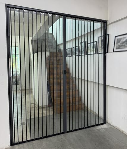 Porte AccordéOn Coulissante Pliante Portes Doubles plissées Pliables de 70 cm, 80, 90, 100, 110, 120, 140, 160, 180, 200 cm de Large, Taille Personnalisable, Porte de séparation(180 x 200 cm)