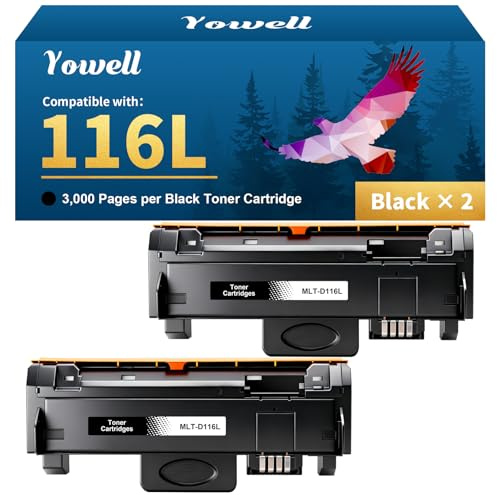 Yowell 2X 116L MLT-D116L Kompatibel für Samsung D116L D116S Toner | für Xpress SL M2675FN M2625D M2885FW M2835DW M2875FD M2875FW M2825DW M2825DW M2825ND M2825 M2875 M2885 (2er-Pack MLT-D116L)
