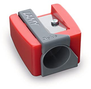 LAMY 3plus Z 80 Spitzer 590 aus hochwertigem Kunststoff in der Farbe Rot für Farbstifte bis Ø 11 mm mit einem Spitzwinkel von 30° für weiche Farbabstriche