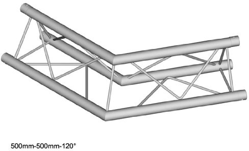 DT 23 C22-L120, 3-Punkt Truss 120° Ecke, 2-weg