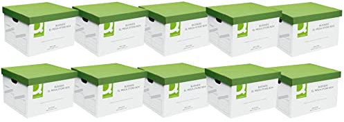 Q-Connect MegaStore Box Green and White (Pack of 10),383 x 430 x 295 mm
