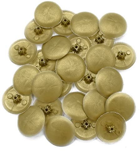 Snap-On Bifix Cover Caps to Use with Phillips Ph2 & Pozidrive Pz2 Pozi Screws - Pack of 50 Biffix Covers : Brass Coloured