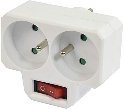 Gefotech Biplite 16A + Terre avec interrupteur 500465 Blanc