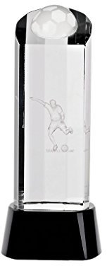 Glas Pokal Trophäe für Vitrine Goalgetter Transparent H 15 cm Gravur Geeignet